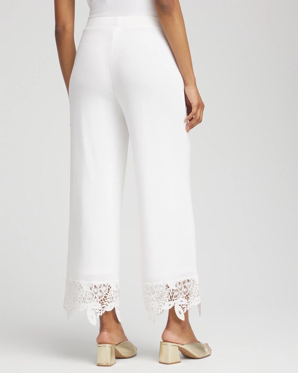 【Eaphi】MIX KNIT & LACE HEM BUTTON PANTS SWITCHING LACE HEM BUTTON PANTS